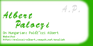 albert paloczi business card